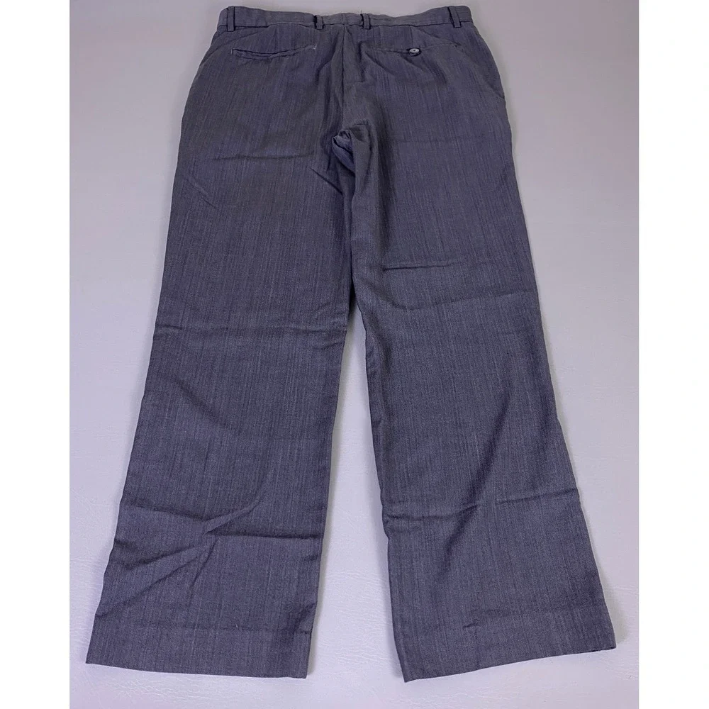 Banana Republic Dress Pants Mens 35x32 Straight Fit 100% Wool Gray‎ Herringbone